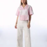 Pink Cut-Work Cotton Shirt